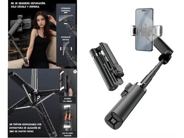 &ua TRIPODE  CELULAR Y GOPRO + BT 1,8MTS WEP-Q36-D